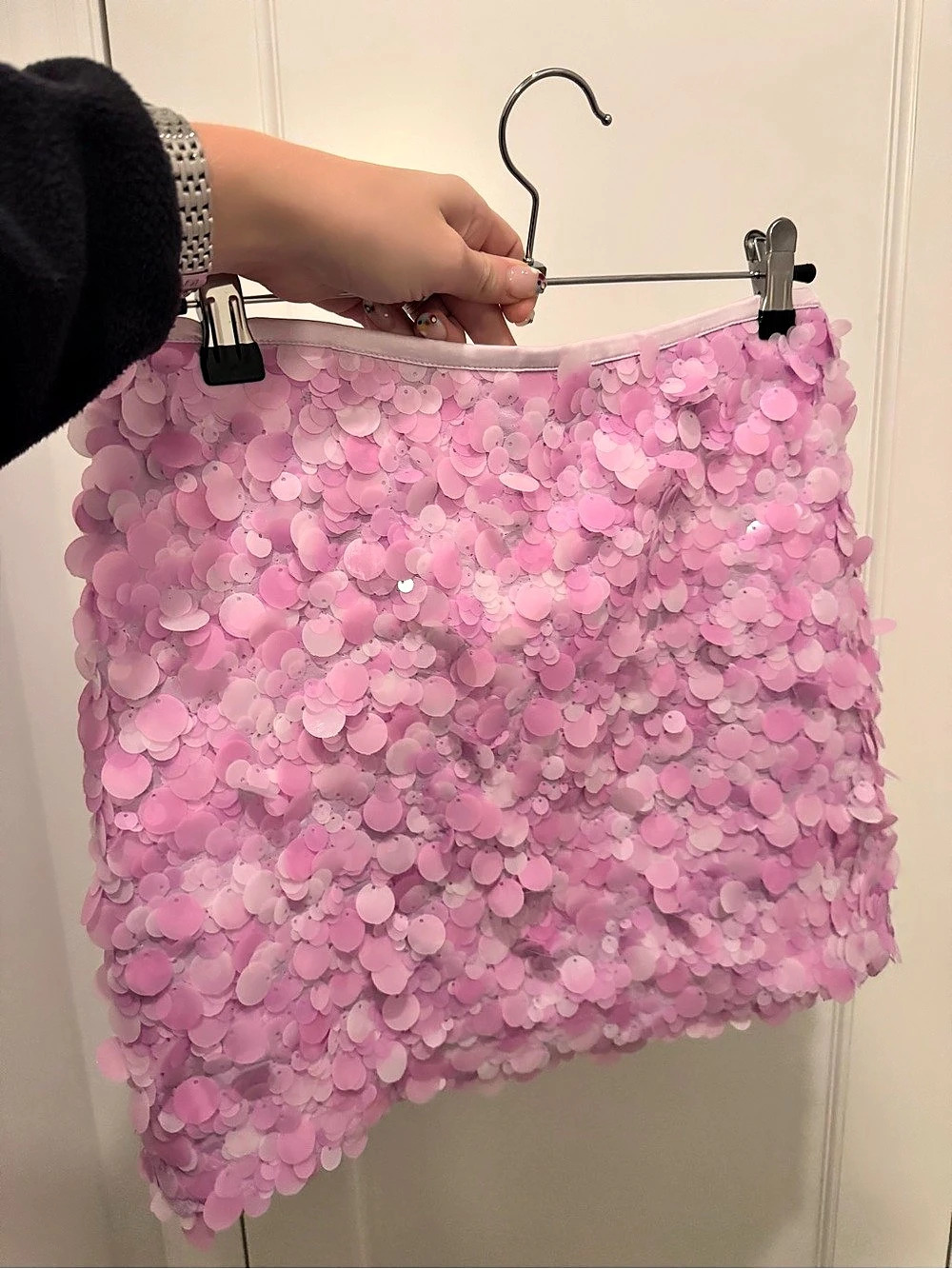 Zara Sequin Mini Skirt Pink Small